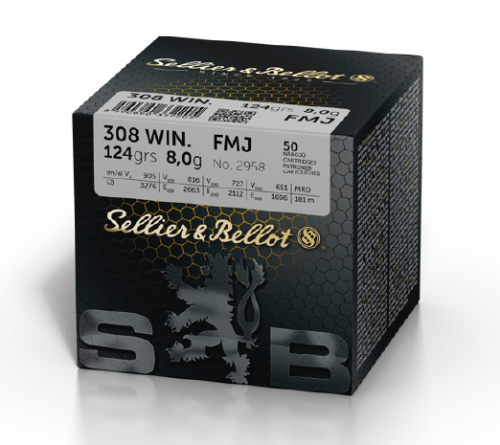 S & B .308 Win. Vollmantel 8,0g/124grs. - 50 Patronen