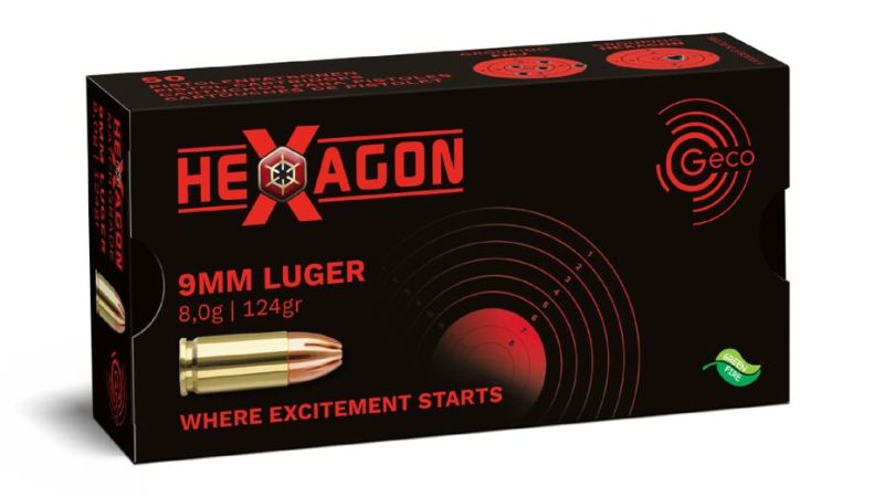 GECO 9 mm Luger Hexagon 8,0g/124gr - 50 Patronen