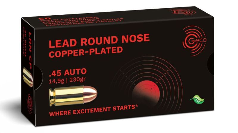GECO .45 Auto Lead Round Nose, copper-plated 14,9g/230gr - 50 Patronen