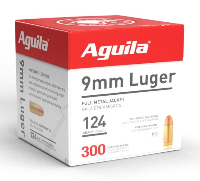 Aguila 9 mm Luger FMJ 8,0g/124gr - 50 Patronen