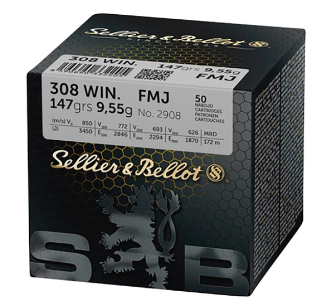 S & B .308 Win. Vollmantel 9,5g/147grs. - 50 Patronen