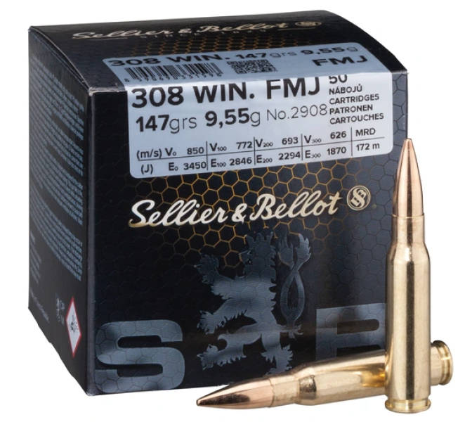 S & B .308 Win. Vollmantel 9,5g/147grs. - 50 Patronen