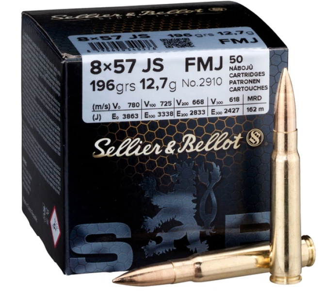 S&B 8x57 IS Vollmantel 12,7g/196grs. - 50 Patronen