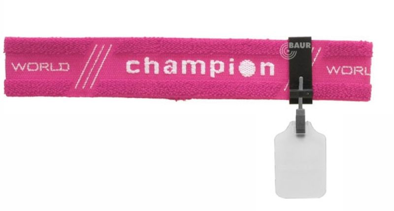CHAMPION Stirnband pink mit Abdeckscheibe weiss (30mm)